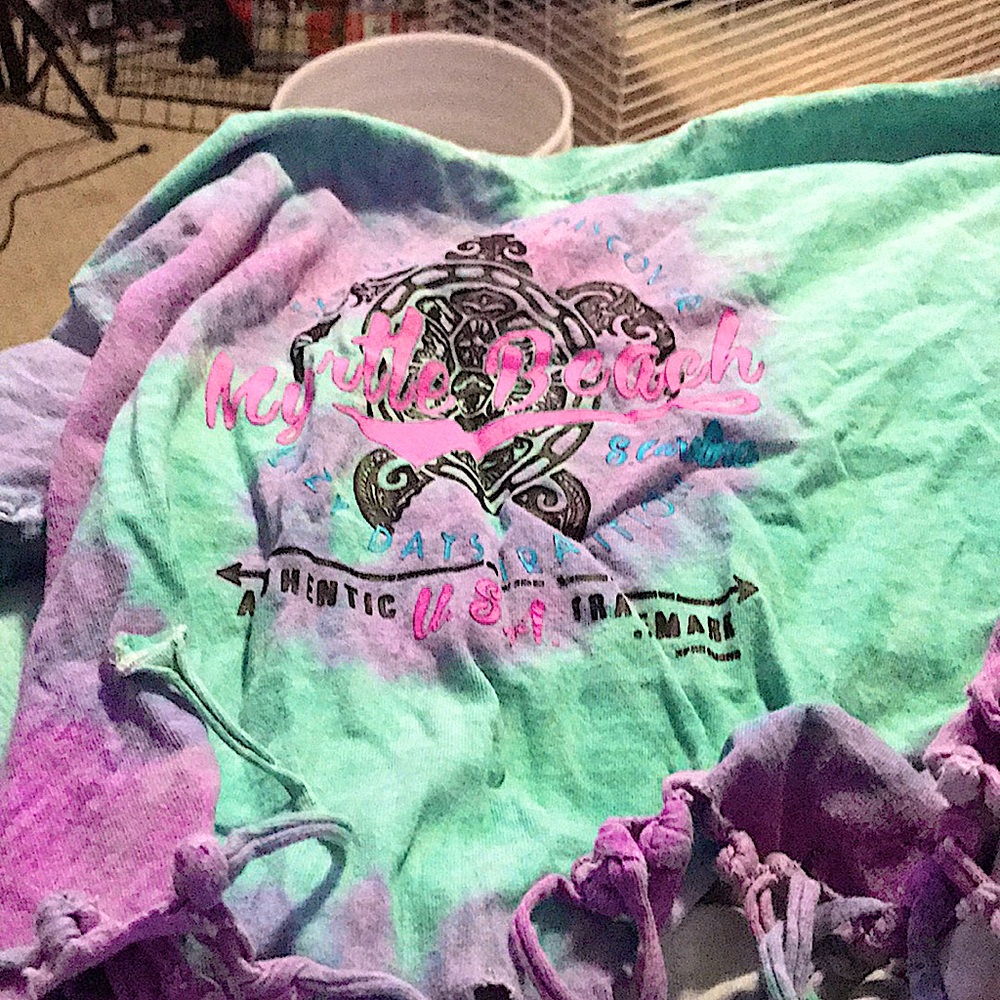 A tie dye tea shirt
